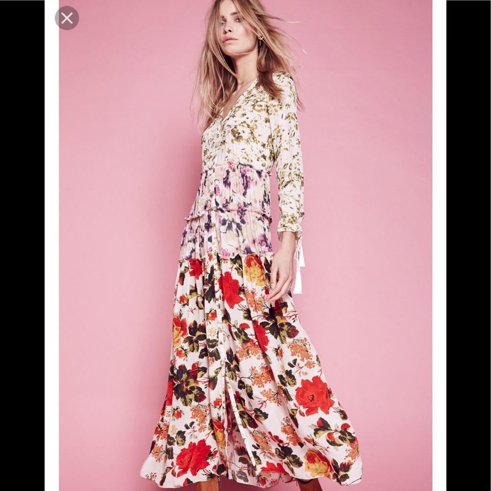 ISO Free People Mixed Floral Maxi Dress